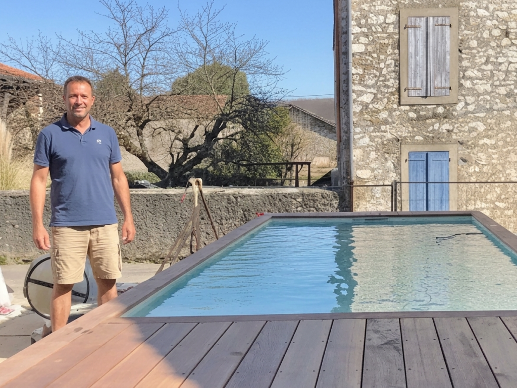 photo de nicolas avec une piscine conteneur